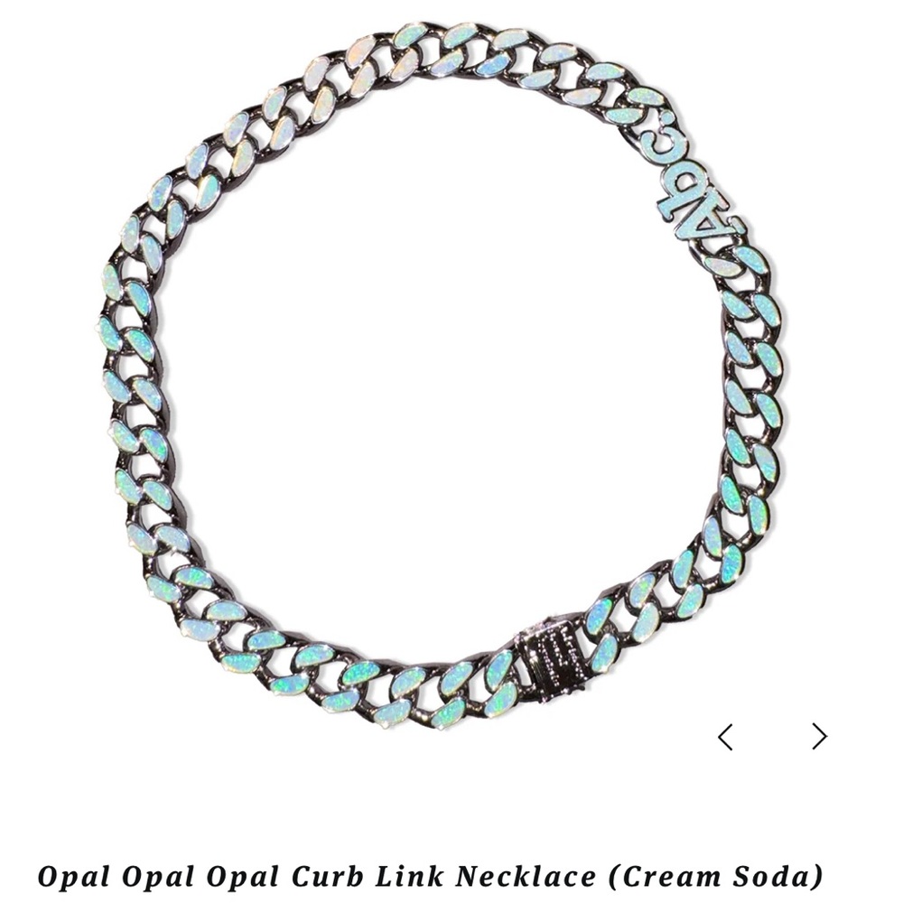 Advisory Board Crystals Opal Curb Link Necklace (Cream Soda)